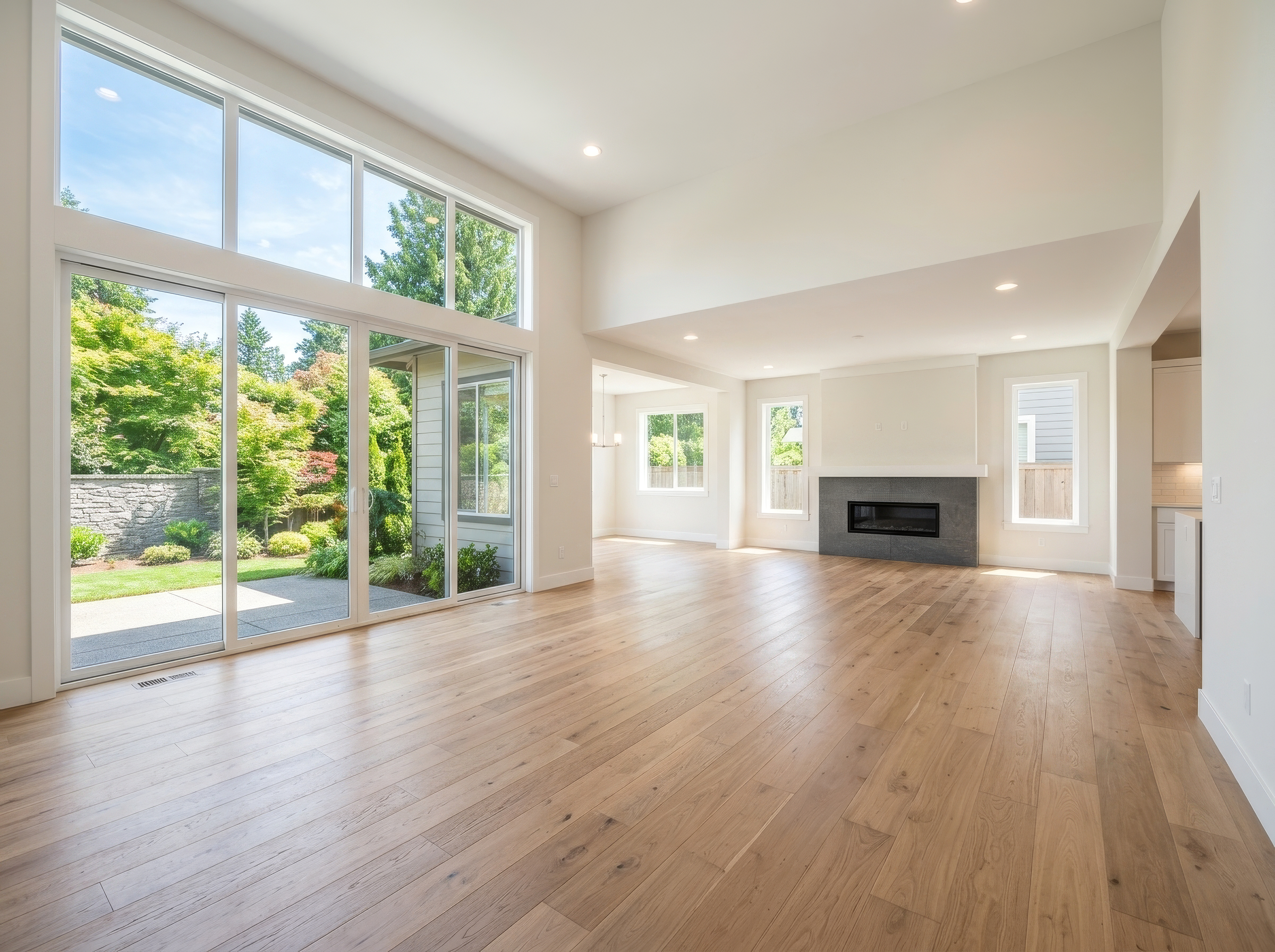 Empty living room before virtual staging